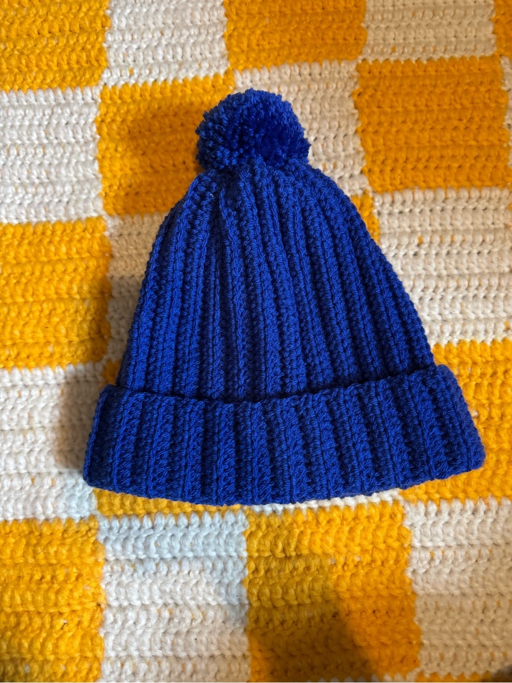 Brand New handmade Royal Blue crochet hat 
Adult small